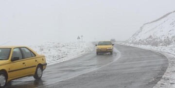 بارش برف و باران در جاده های ۹ استان