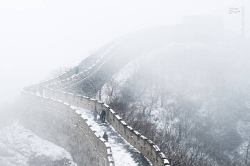دیوار چین سفیدپوش شد + تصاویر