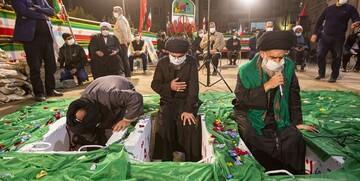تدفین سه شهید گمنام در حسینیه فاطمیون قم + عکس