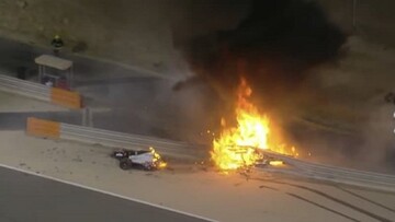 نجات راننده فرمول یک از تصادف و آتش گرفتن خودرو