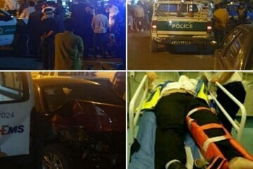 تصادف عجیب در جاده تهران - فیروزکوه | واژگون شدن آمبولانس روی جمعیت تماشاچی | ۱۲ نفر زخمی شدند