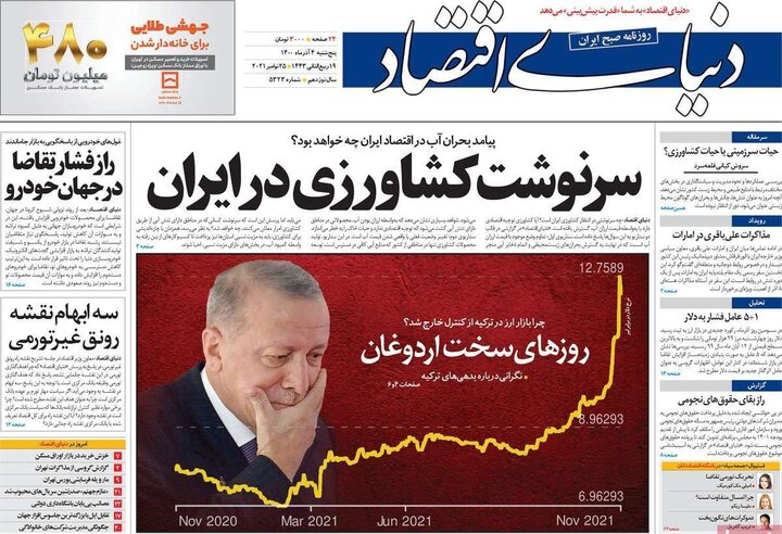 روزنامه‌های اقتصادی - پنج‌شنبه ۴ آذر ۱۴۰۰