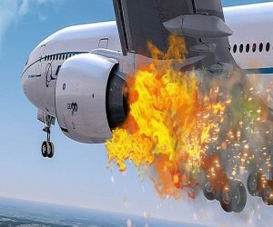 موتور هواپیمای ایرانی در آسمان آتش گرفت