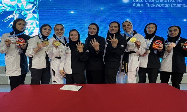  بانوان تکواندوکار ایران قهرمان آسیا/۳ طلا و ۶ مدال دختران هوگوپوش ایرانی را بر بام آسیا نشاند!