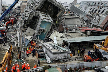 تصاویر تکان‌دهنده از زلزله ۷.۲ ریشتری در تایوان + فیلم