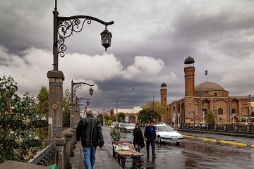 باران پاییزی در تبریز + تصاویر