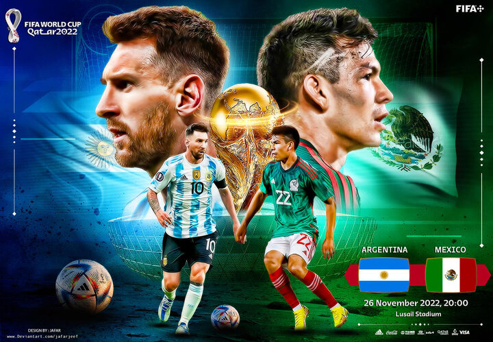 مصاف تماشایی آرژانتین - مکزیک در گروه C جام جهانی ۲۰۲۲ / شنبه پنج آذر ساعت ۲۲:۳۰ + لینک پخش زنده