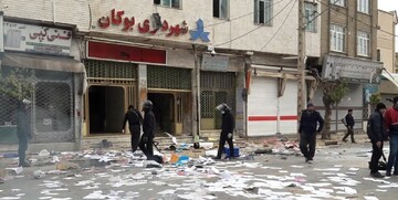 درگیری شدید در بوکان/ساختمان شهرداری تخریب شد + فیلم