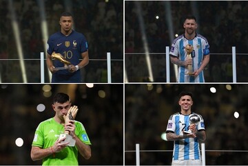 امباپه تنها برنده غیرآرژانتینی/ توپ، کفش و دستکش طلا به کدام بازیکنان رسید؟