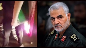 واکنش حاج قاسم به آتش زدن پرچم ایران در اغتشاشات + فیلم