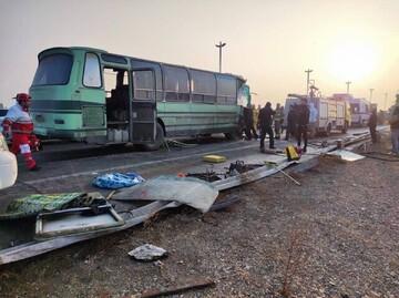 جزئیات تصادف مرگبار ۲ اتوبوس در محدوده فرودگاه امام + تصاویر