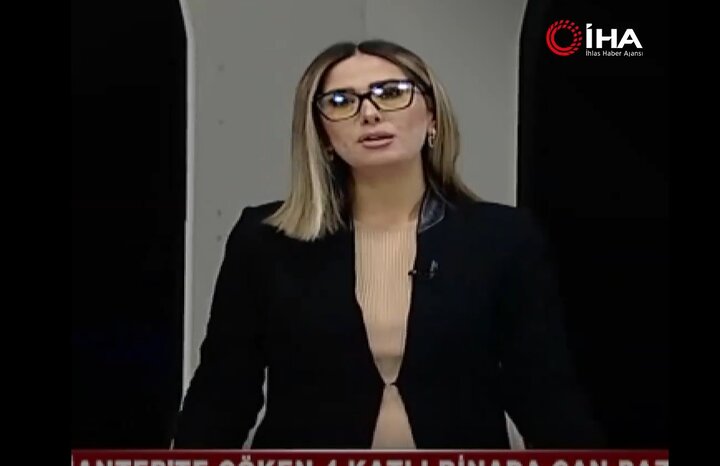 ببینید | لحظات سخت مجری زن ترکیه روی آنتن؛ زلزله درحین پخش زنده