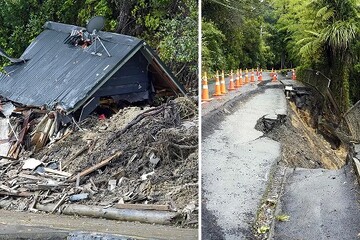توفان گابریل در نیوزیلند | هزاران نفر مفقود شده‌اند + تصاویر