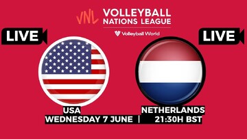 پخش زنده مسابقه والیبال حساس آمریکا - هلند امشب ساعت ۲۴:۰۰ بامداد + لینک