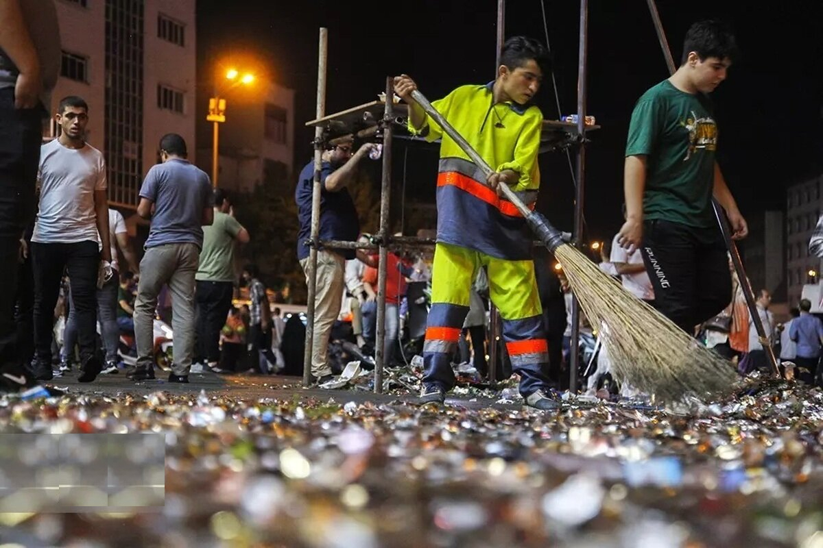 تصاویر عجیب زباله تولید شده در روز عید غدیر در تهران
