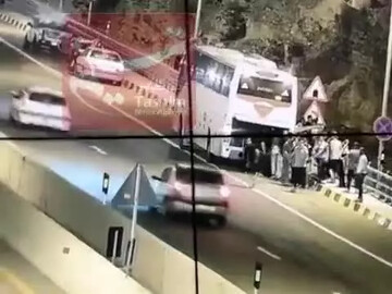 سقوط مرگبار ۸۰متری مرد جوان در آزادراه تهران - شمال + فیلم