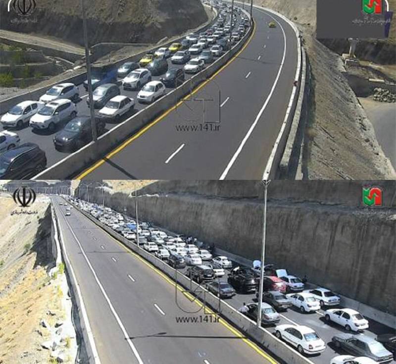 ترافیک فوق سنگین در آزادراه تهران-شمال + عکس
