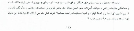 جزئیات تصویب حق پخش تلویزیونی در کمیسیون تلفیق + سند