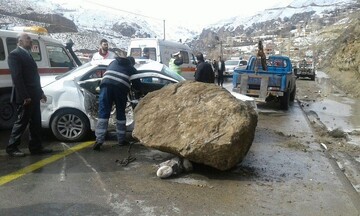 هشدار سقوط سنگ در محورهای کوهستانی مازندران