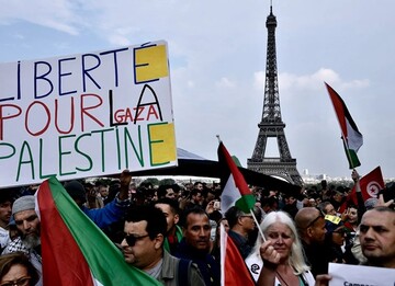 تظاهرات حامیان فلسطین در ۴۰ شهر فرانسه + فیلم