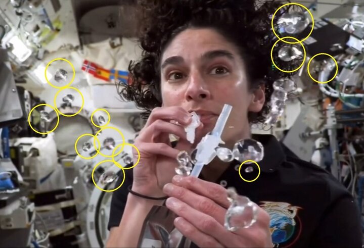 فیلم | آب‌بازی یاسمین‌ مقبلی در ایستگاه فضایی بین‌المللی