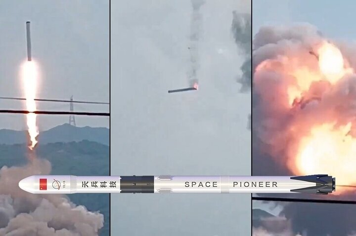 انفجار مهیب موشک چینی لحظاتی پس از پرتاب + فیلم
