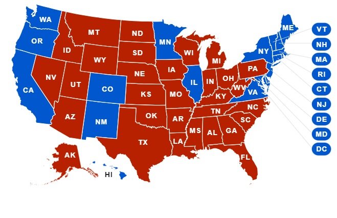 نتیجه نهایی انتخابات ریاست‌جمهوری آمریکا ؛ آرای تمام هفت ایالت کلیدی در اختیار ترامپ + نقشه الکترال کالج
